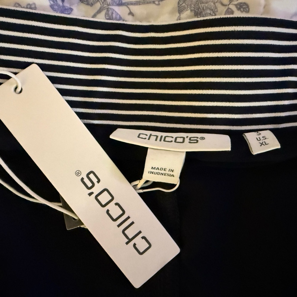 CHICO’S STRIPPED SKORT 3XL NAVY WHITE PULL-ON SKIRT SHORTS PLUS SIZE NWT - Picture 11 of 11